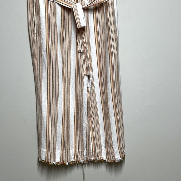 Anthropologie Cloth & Stone Strapless Linen Blend Jumpsuit Sz L - Picture 4 of 8